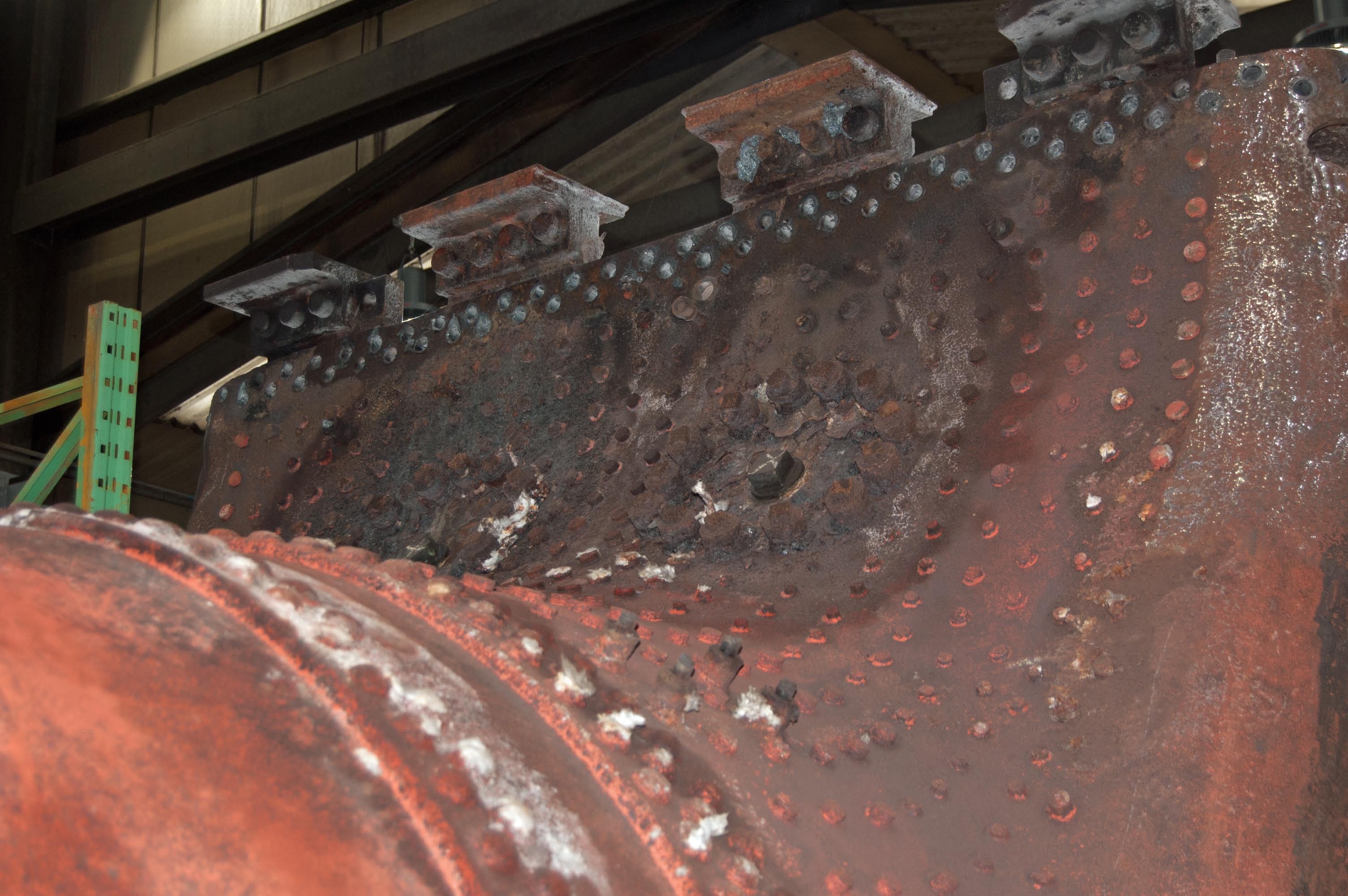 Work is underway on cleaning up the boiler plate, so that it can be tested for thickness
