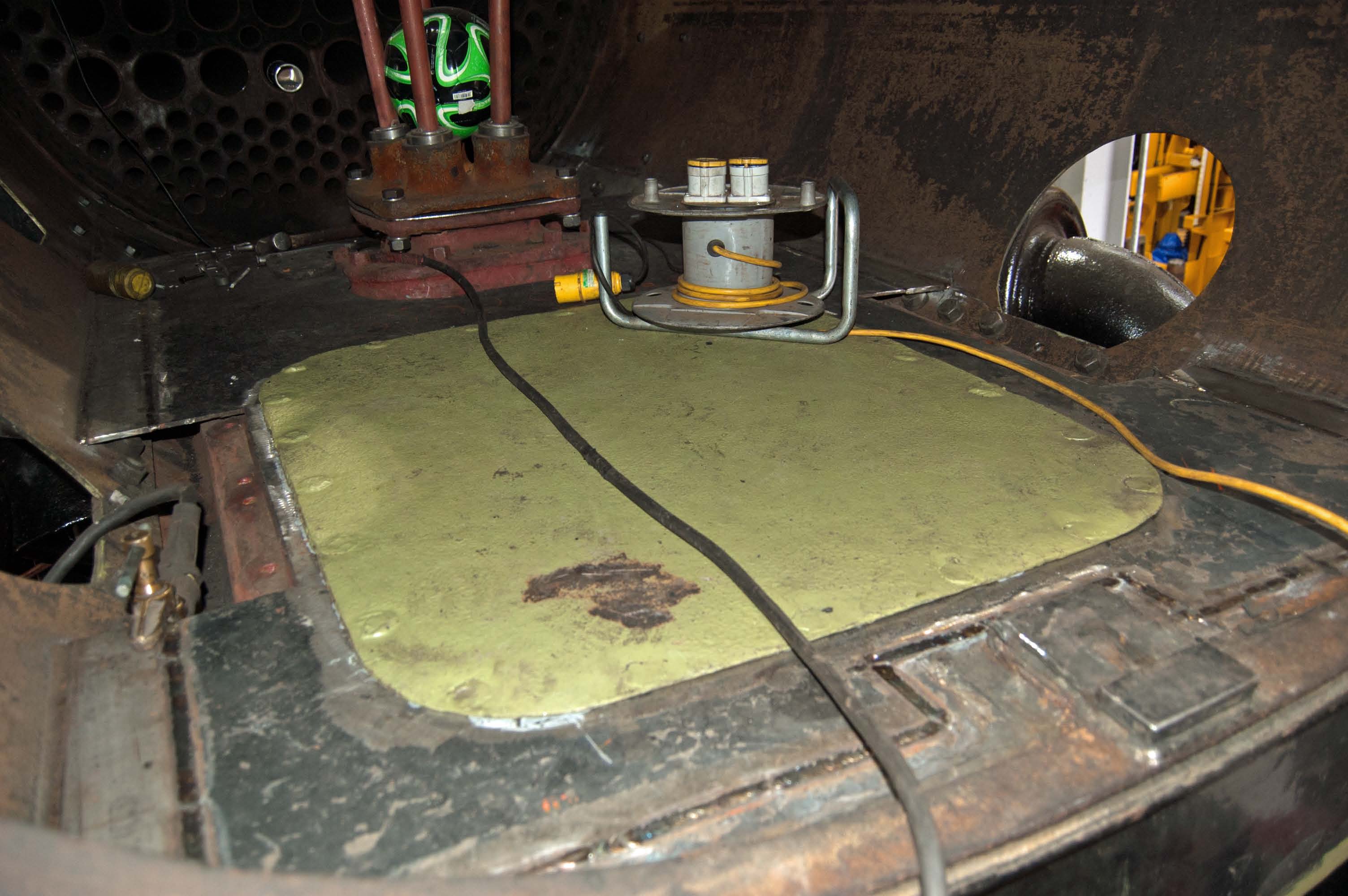 The re-built floor of the smokebox is almost complete